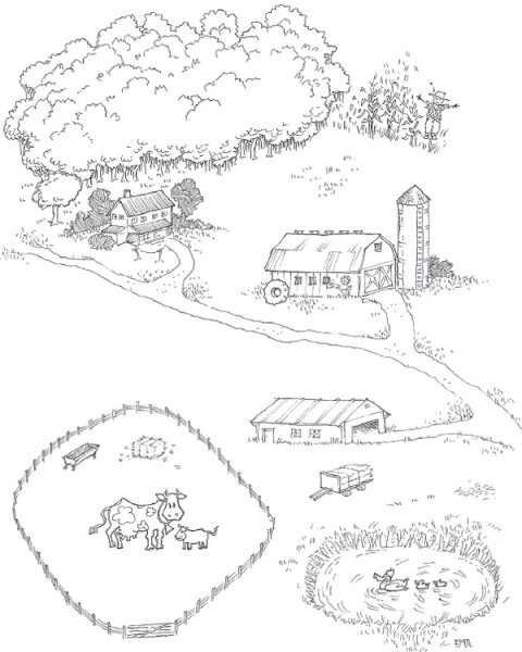 Ферма рисунок карандашом