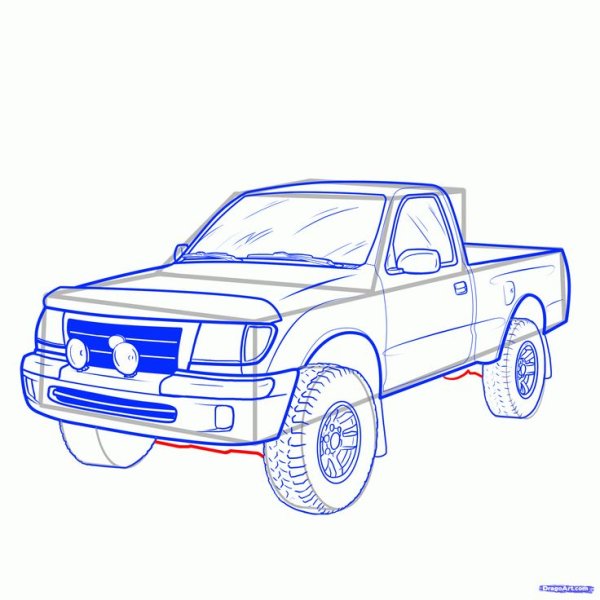 Внедорожник рисунок карандашом