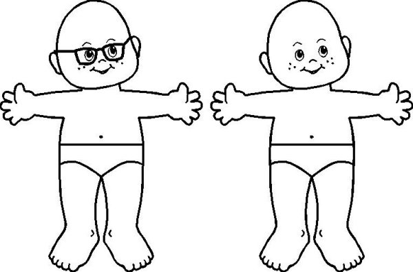 Бумажная кукла пупс