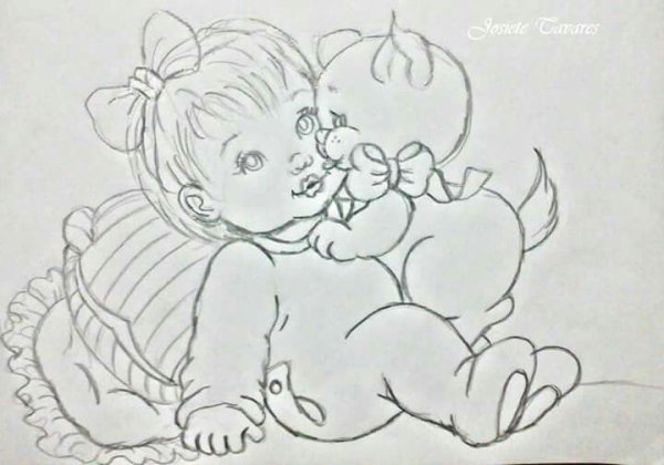 Рисунок пупсика легкий реалистичный