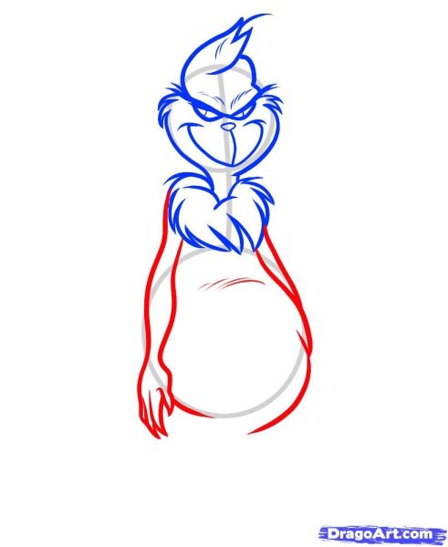 Гринч поэтапно карандашом