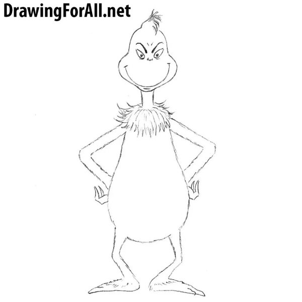 Гринч рисунок легкий