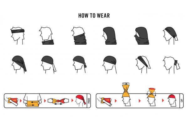 Способы завязывания банданы бафф