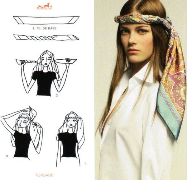 Схема платок на голову