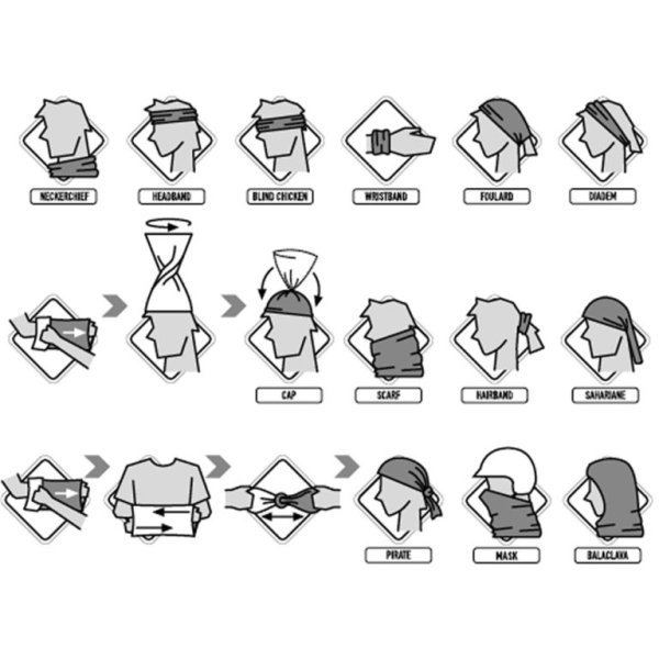 Способы завязывания банданы бафф