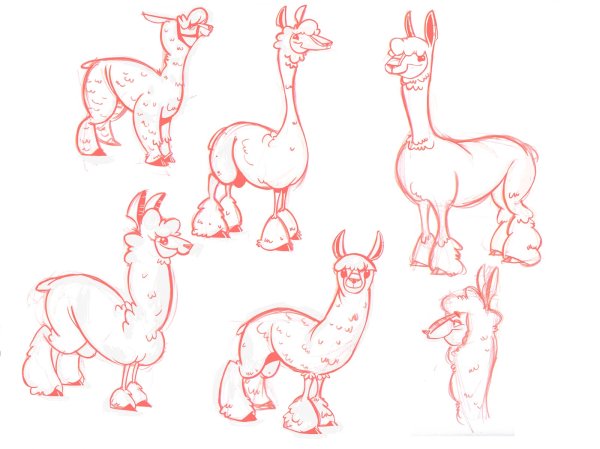 Поэтапное рисование альпаки