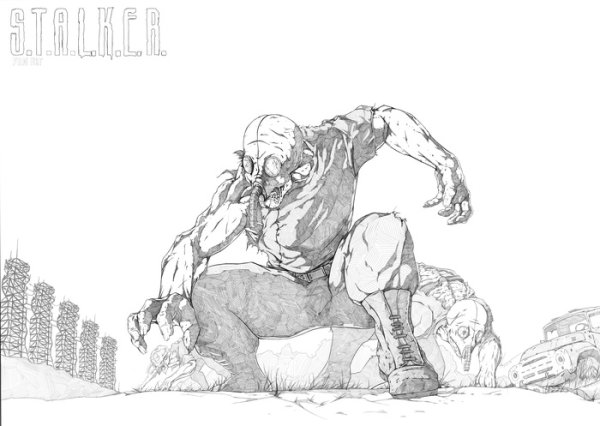 Сталкер поэтапное рисование