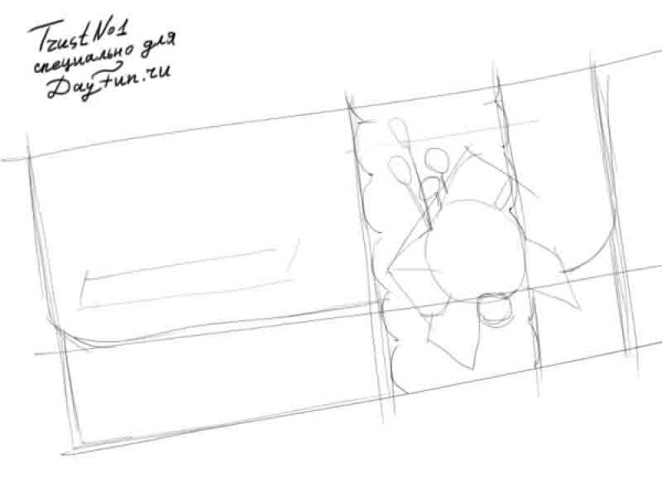 Конверт рисунок карандашом