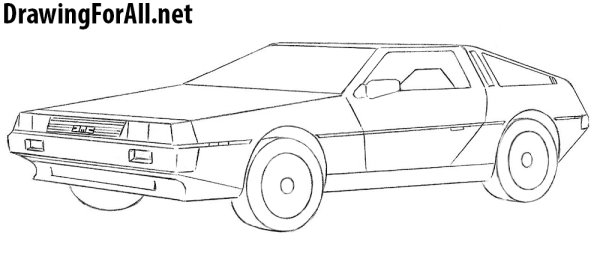 Раскраска Делориан машина