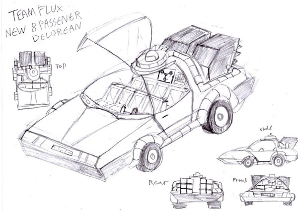 Делориан машина времени чертеж