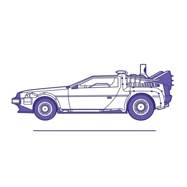 Чертёж DELOREAN back to the Future