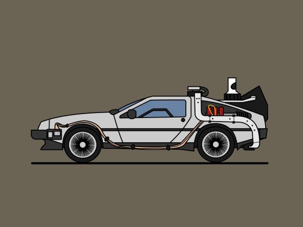 Делориан назад в будущее вектор