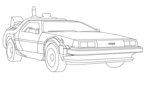 Делориан назад в будущее раскраска