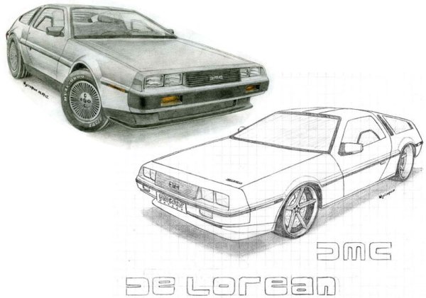 Делориан старый рисунок