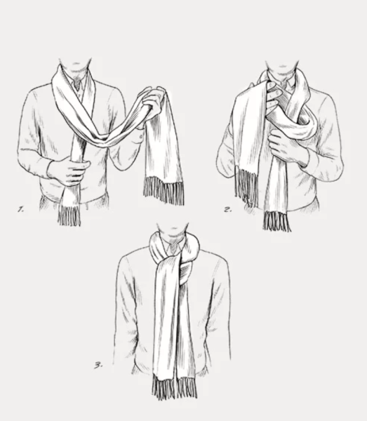 Шарф на шее референс