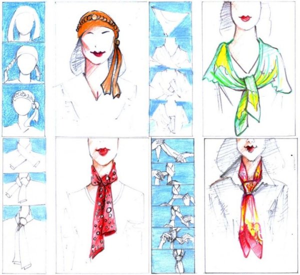 Способы повязать платок