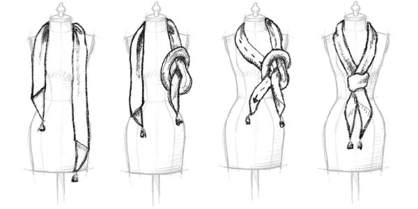 Как красиво завязать шарфик на платье