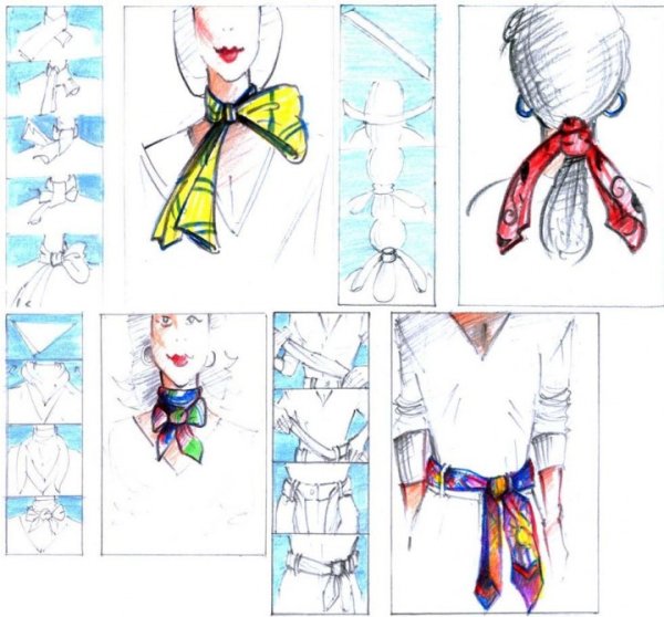 Схемы завязывания шарфов