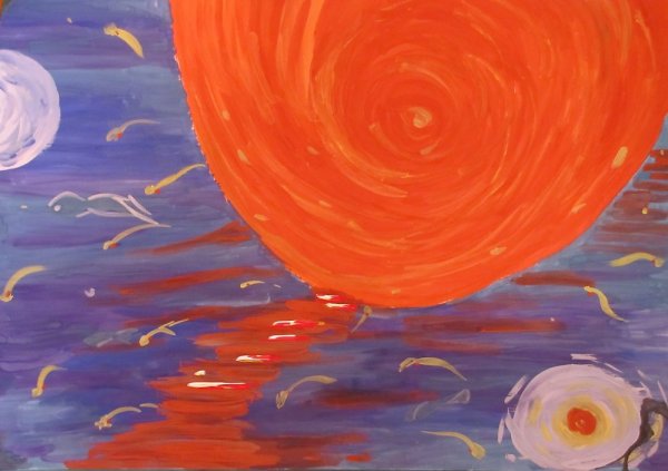 Планеты гуашью