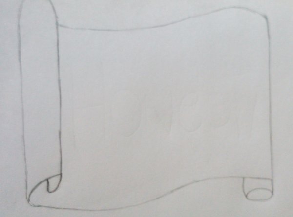 Свиток рисунок карандашом поэтапно