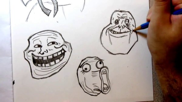 Рисовать Тролль фейс