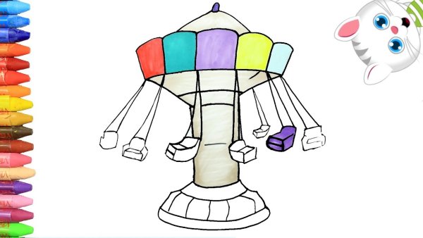 Поэтапное рисование карусели