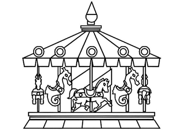 Карусель раскраска