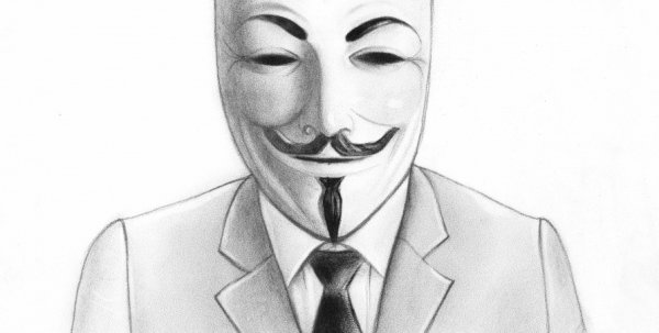 Анонимус рисунок карандашом