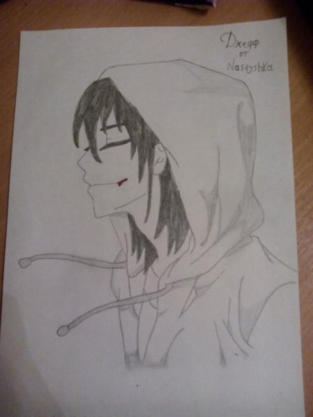 Нарисовать Джеффа убийцу поэтапно