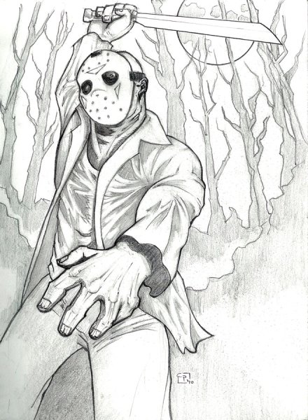 Джейсон Вурхис раскраска