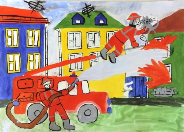 Рисунок ко Дню пожарника