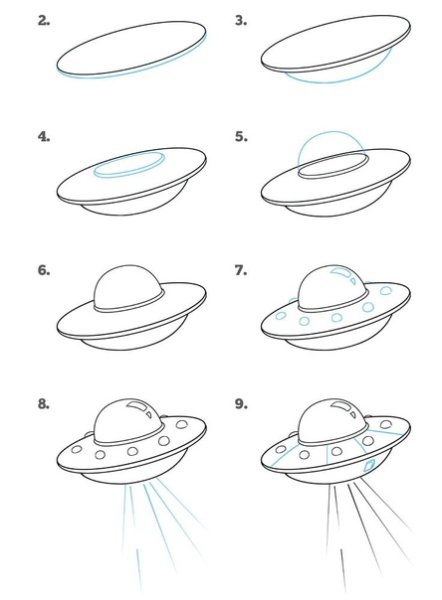 Рисунок летающий тарелкт