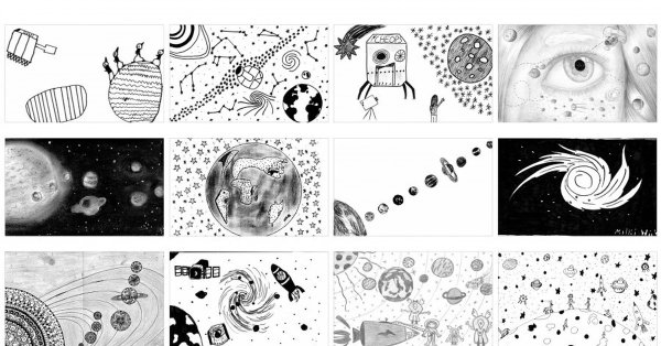 Рисунки космоса для срисовки