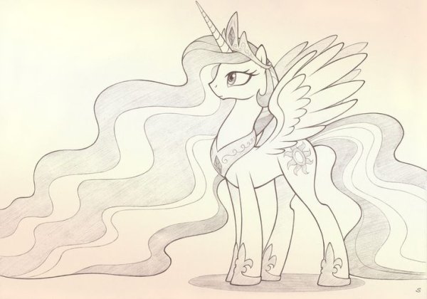 Пони принцесса Селестия нарисовать