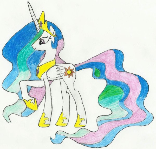 Принцесса Селестия рисунок для срисовки