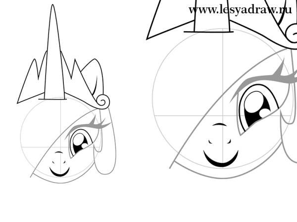 Нарисовать принцессу Селестию поэтапно