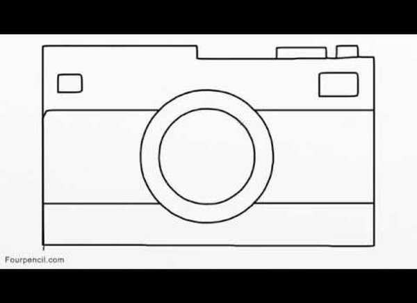 Поэтапное рисование фотоаппарат