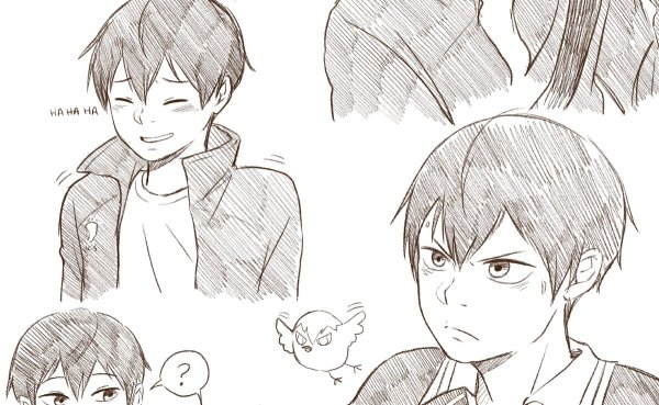 Скетч волейбол аниме Кагеяма