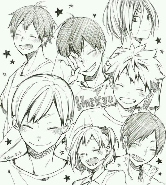 Аниме рисунок карандашом для срисовки для начинающих Кагеяма