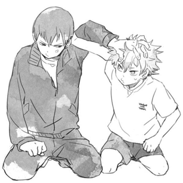 Хината шоё в полный рост черно белый