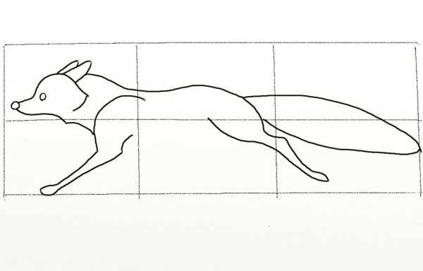 Нарисовать бегущую лису поэтапно