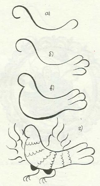 Глухарь схема рисования