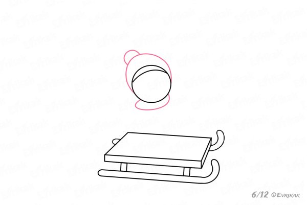 Санки рисунок карандашом