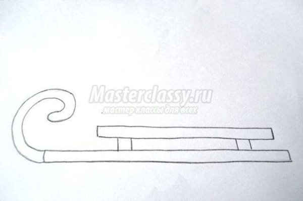 Сани Деда Мороза для рисования