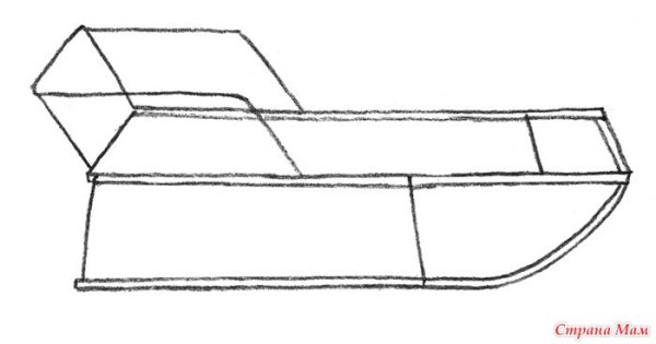 Санки поэтапное рисование