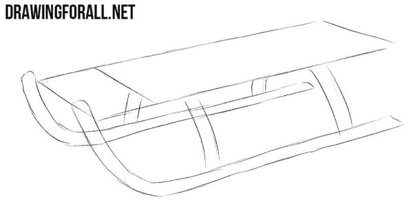 Санки поэтапное рисование