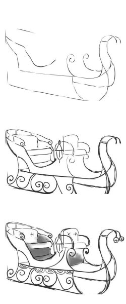 Рисуем санки с ребенком