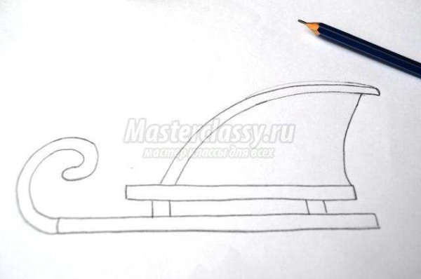 Санки раскраска для детей