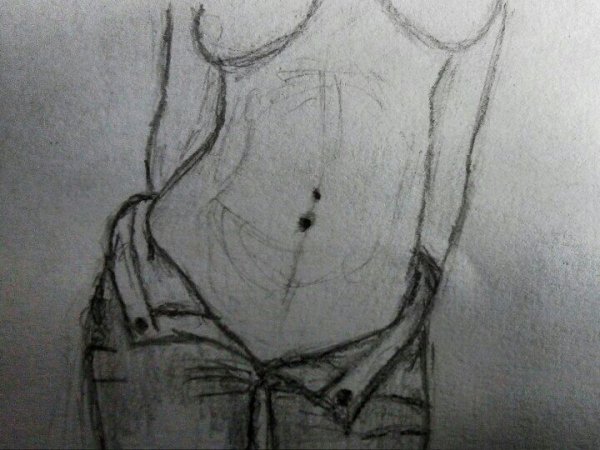 Живот карандашом для срисовки