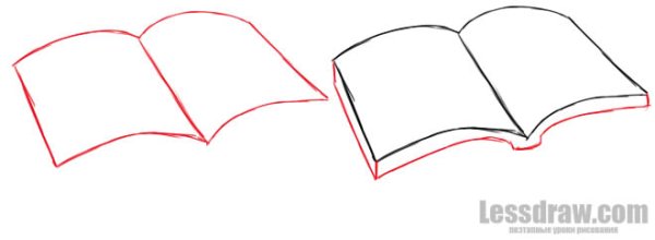 Поэтапное рисование книги для детей